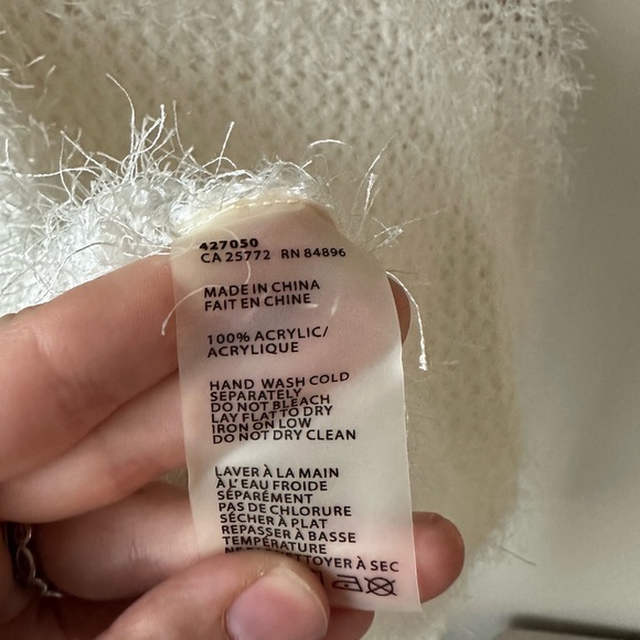 Dex Fuzzy White Crew Neck Sweater - Picture 7 of 8